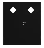 Frontansicht von HÖRMANN Doppelflügeltür Ultramatt Schwarz Proline Concepto mit Lichtausschnitt LA 6 Raute mit Zarge