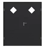 Frontansicht von HÖRMANN Doppelflügeltür Schiefer Schwarz Proline Concepto mit Lichtausschnitt LA 6 Raute mit Zarge