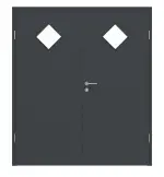 Frontansicht von Doppelflügeltür LA 6 Ultramatt Anthrazit ProLine inkl. Zarge - Hörmann