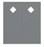 Frontansicht von Doppelflügeltür LA 6 Raute Ultramatt Staubgrau ProLine inkl. Zarge - Hörmann