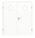 Frontansicht von Doppelflügeltür LA 6 Ultramatt Weiß Basic inkl. Zarge - Huga