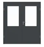 Frontansicht von Doppelflügeltür LA 7 Ultramatt Anthrazit ProLine inkl. Zarge - Hörmann