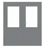 Frontansicht von Doppelflügeltür LA 7 Ultramatt Staubgrau ProLine inkl. Zarge - Hörmann