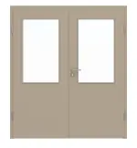 Frontansicht von Doppelflügeltür LA 7 Ultramatt Taupe Basic inkl. Zarge - Huga