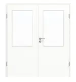 Frontansicht von Doppelflügeltür LA 7 Ultramatt Weiß Basic inkl. Zarge - Huga