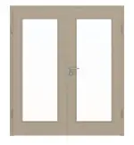 Frontansicht von Doppelflügeltür LA 8 Cotton like Taupe Basic inkl. Zarge - Huga