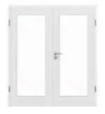 Frontansicht von Doppelflügeltür LA 8 Leinen Weiß ProLine inkl. Zarge - Hörmann