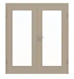 Frontansicht von Doppelflügeltür LA 8 Ultramatt Taupe ProLine inkl. Zarge - Hörmann