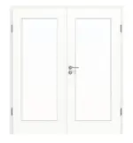 Frontansicht von Doppelflügeltür LA 8 Ultramatt Weiß Basic inkl. Zarge - Huga