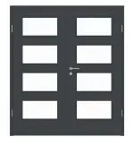 Frontansicht von Doppelflügeltür LA 9 Ultramatt Anthrazit ProLine inkl. Zarge - Hörmann