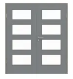 Frontansicht von Doppelflügeltür LA 9 Ultramatt Staubgrau ProLine inkl. Zarge - Hörmann