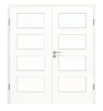 Frontansicht von Doppelflügeltür LA 9 Ultramatt Weiß Basic inkl. Zarge - Huga