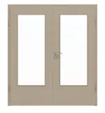 Frontansicht von Doppelflügeltür DIN-LA Cotton like Taupe Basic inkl. Zarge - Huga