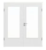 Frontansicht von Doppelflügeltür DIN-LA Leinen Weiß ProLine inkl. Zarge - Hörmann