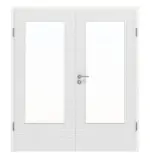 Frontansicht von Doppelflügeltür DIN-LA Cotton like Weiß Basic inkl. Zarge - Huga
