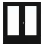 Frontansicht von HÖRMANN Doppelflügeltür Ultramatt Schwarz Proline Concepto mit Lichtausschnitt LA-DIN mit Zarge