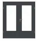 Frontansicht von Doppelflügeltür DIN-LA Ultramatt Anthrazit ProLine inkl. Zarge - Hörmann