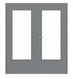 Frontansicht von Doppelflügeltür LA-DIN Ultramatt Staubgrau ProLine inkl. Zarge - Hörmann