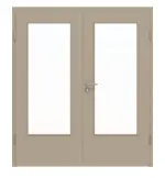 Frontansicht von Doppelflügeltür DIN-LA Ultramatt Taupe ProLine inkl. Zarge - Hörmann