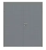Frontansicht von Doppelflügeltür Cotton like Hygge Grau Basic inkl. Zarge - Huga