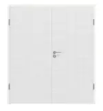 Frontansicht von Doppelflügeltür Leinen Weiß ProLine inkl. Zarge - Hörmann