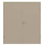 Frontansicht von Doppelflügeltür Ultramatt Taupe Basic inkl. Zarge - Huga