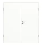 Frontansicht von Doppelflügeltür Ultramatt Weiß Basic inkl. Zarge - Huga