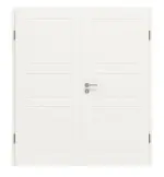 Frontansicht von JELD-WEN Doppelflügeltür Contour 3F Brillantweiß ähnlich RAL 9016 ExpertLack mit Zarge