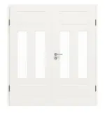 Frontansicht von JELD-WEN Doppelflügeltür Contour 4FS Brillantweiß ähnlich RAL 9016 ExpertLack mit Lichtausschnitt LA-2G mit Zarge