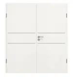Frontansicht von GARANT Doppelflügeltür Corona 732 Quer Authentic Bianco CePaL mit Zarge