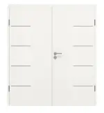 Frontansicht von GARANT Doppelflügeltür Corona 734 Quer Authentic Bianco CePaL mit Zarge