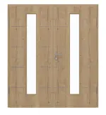 Frontansicht von GARANT Doppelflügeltür Corona 830 Authentic Risseiche CePaL mit Lichtausschnitt LA-4 mittig mit Zarge