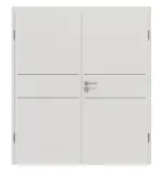 Frontansicht von GARANT Doppelflügeltür Corona 832 Silver Grey CePaL mit Zarge