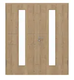 Frontansicht von GARANT Doppelflügeltür Corona 832 Authentic Risseiche CePaL mit Lichtausschnitt LA-4 mittig mit Zarge