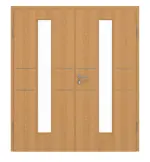 Frontansicht von GARANT Doppelflügeltür Corona 832 Eiche Premium CePaL mit Lichtausschnitt LA-4 mittig mit Zarge