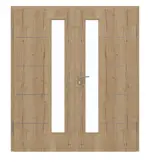 Frontansicht von GARANT Doppelflügeltür Corona 834 Authentic Risseiche CePaL mit Lichtausschnitt LA-4 schlossseitig mit Zarge