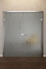 Ansicht von Curves Klassisch Matt Doppelflügeltür mit Motiv klar - Erkelenz