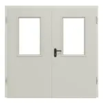 Frontansicht von Innentür-Set Stahl Mehrzwecktür D65-2 OD mit LA-B2 inkl. Eckzarge - Hörmann