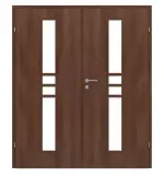 Frontansicht von CLASSEN Doppelflügeltür Demeter M1 Nuss Primo mit Lichtausschnitt inkl. Zarge