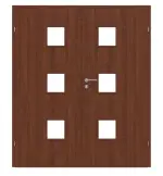 Frontansicht von Doppelflügeltür Dexo M3 Walnuss Dekorfolie inkl. Lichtausschnitt und Zarge