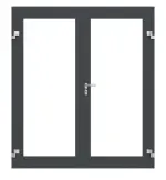 Frontansicht in db703 von Innentür-Set 2-flg. Aluminium Rohrrahmentür ES 50 mit LA-01 inkl. Blockzarge - Hörmann