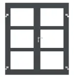 Frontansicht in db703 von Innentür-Set 2-flg. Aluminium Rohrrahmentür ES 50 mit LA-03 inkl. Blockzarge - Hörmann