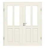 Frontansicht von LEBO Doppelflügeltür Formelle 40 Weißlack mit Lichtausschnitt 2 LA mit Zarge