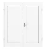 Frontansicht von CLASSEN Doppelflügeltür Frame 5.5 Uni Weiß Dekorfolie inkl. Zarge