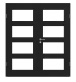 Frontansicht von CLASSEN Doppelflügeltür Frame 5.7 Uni Schwarz Dekorfolie mit Lichtausschnitt inkl. Zarge