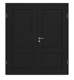 Frontansicht von CLASSEN Doppelflügeltür Frame 5.9 Uni Schwarz Dekorfolie inkl. Zarge
