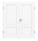 Frontansicht von CLASSEN Doppelflügeltür Frame 5.9 Uni Weiß Dekorfolie inkl. Zarge