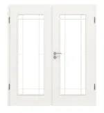 Frontansicht von Georgia 1 LA Lugano ClassicLine Weißlack Doppelflügeltür inkl. Zarge - Hörmann