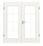 Frontansicht von Georgia 1 LA Sprosse 2/4 ClassicLine Duradecor Verkehrsweiß RAL 9016 Doppelflügeltür inkl. Zarge - Hörmann