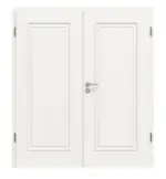 Frontansicht von Landhaus 1 Classic Weißlack Doppelflügeltür inkl. Zarge - Huga